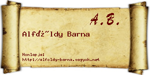 Alföldy Barna névjegykártya